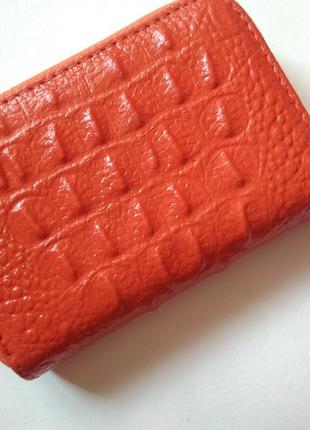 Елегантний шкіряний гаманець картхолдер на блискавці візитниця з натуральної шкіри новий2 фото