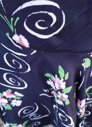 Винтажное платье миди в цветы,цветочный принт,пышное,женственное2 фото