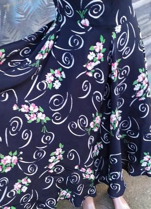 Винтажное платье миди в цветы,цветочный принт,пышное,женственное3 фото