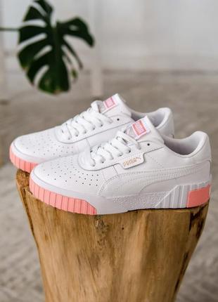 Puma cali white pink жіночі кеди пума в білому кольорі (36-40)