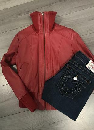 Куртка натуральна шкіра кожанка з натуральної шкіри спортивна бомбер піджак