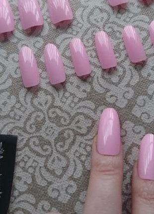 Накладные ногти типсы розовые 20 шт4 фото