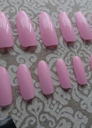 Накладные ногти типсы розовые 20 шт5 фото