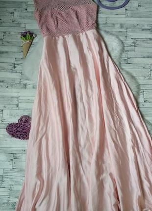 Длинное нарядное платье розовое1 фото