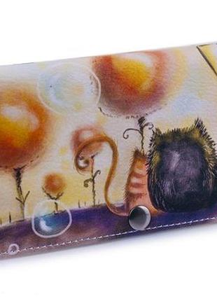 Жіночий гаманець з класним принтом "закохані коти"