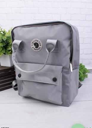 Сірий рюкзак з принтом1 фото