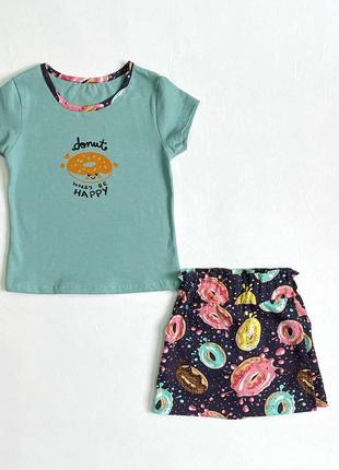 Комплект для девочки футболка и юбка-шорты2 фото