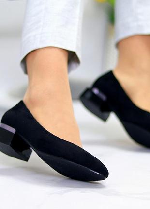 Женские классические туфли лодочки глянцевые искусственная замша4 фото