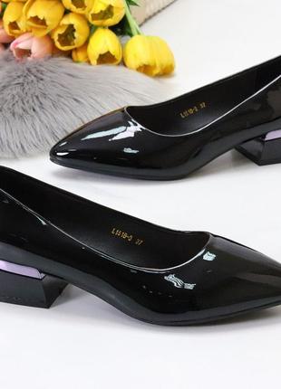 Женские классические туфли лодочки глянцевые искусственная замша1 фото