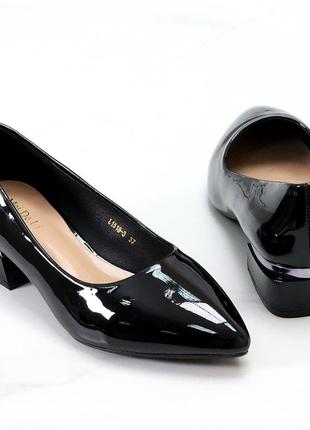 Женские классические туфли лодочки глянцевые искусственная замша3 фото