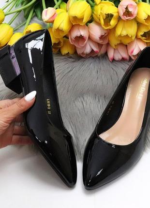 Женские классические туфли лодочки глянцевые искусственная замша8 фото