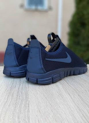 Nike free run 3.0 сині без шнурків3 фото