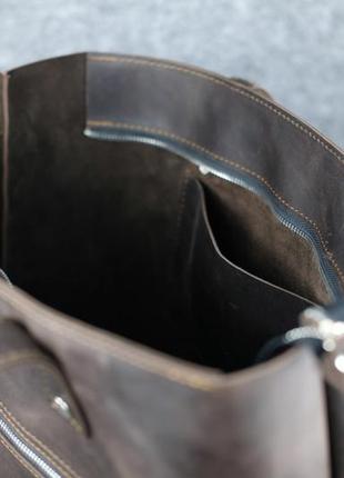 Кожа. ручная работа. вместительная коричневая кожаная сумка шопер.4 фото