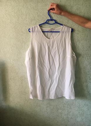 Батал великий розмір біла легка блуза блузка блузочка майка маєчка