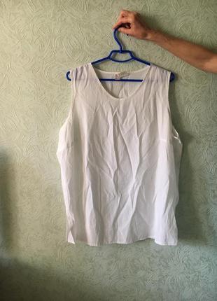 Батал большой размер белая легкая блуза блузка блузочка майка маечка2 фото
