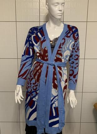 Вовняний кардиган під пояс