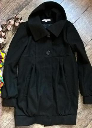 Черное фирменное демисезонное пальто от tally weijl-l-ка2 фото