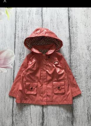 Крутая куртка ветровка непромокаемая дождевик на хб подкладке размер 9-12мес