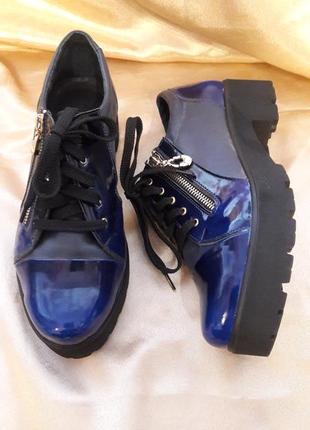 Женские синие туфли2 фото