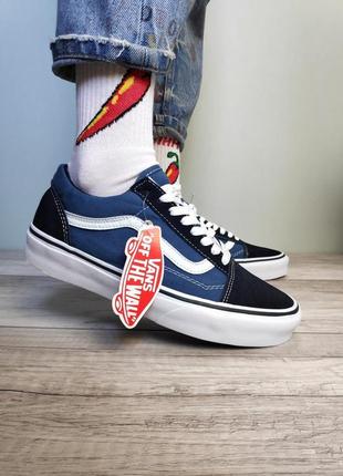 Топові кеди унісекс vans old skool navy сині олдскул олд скул стильний львів5 фото