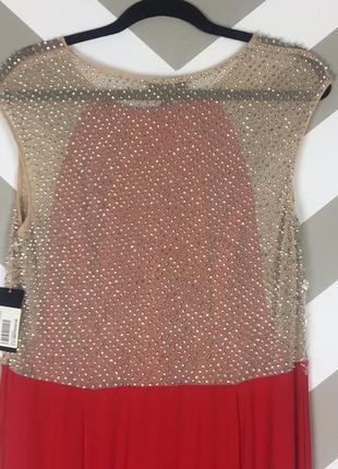 Шикарное комбинированное платье "рыбка" батал 56-58 р (сша) , декорированное камнями4 фото