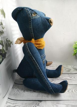 Джинсовый медведь - интерьерная игрушка