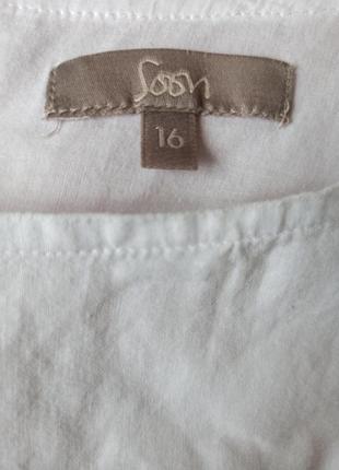 Белая блуза без рукавов из хлопка 16 размер ришелье вышивка5 фото