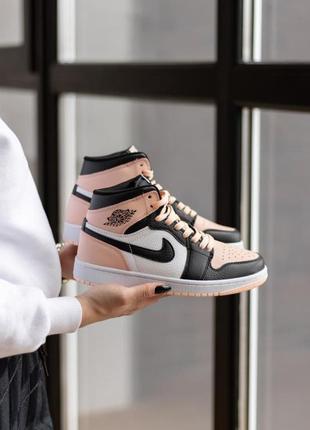 Кросівки air jordan 1 mid pink black