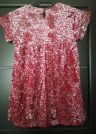 Велюровое розовое платье для девочки рост 128, 8 лет zara оригинал2 фото