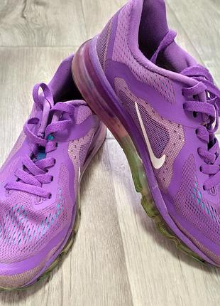 Кросівки nike оригінал фіолетові з зеленим air max 37 38 розмір