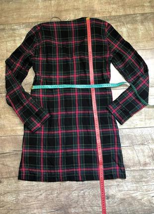 Клетчатое платье рубашка в клетку сукня туника туніка zara trafaluc collection xs