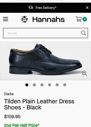 Туфли дерби clarks tilden plain. новые, фирменной коробке. оригинал! р. 458 фото