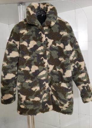 Ультрамодное пальто, шуба hm хаки куртка1 фото