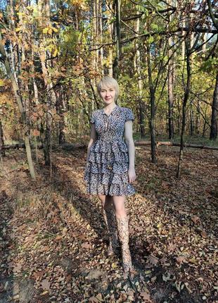 Леопардовое платье из шифона