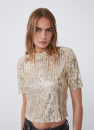 Топ zara с паетками