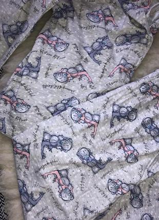 Домашний костюм набор пижама тедди teddy натуральный хлопок рубашка10 фото