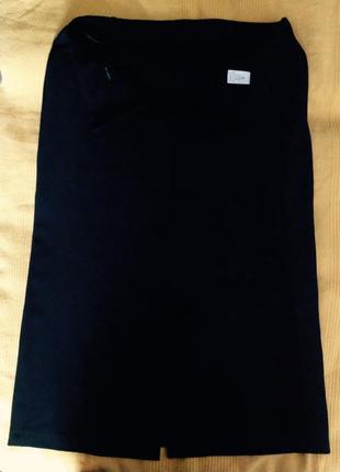Длинная черная прямая юбка со шлицей florence+fred, 20 р.3 фото