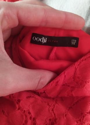 Красное кружевное платье oodji3 фото