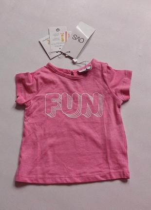 Ovs. італія. футболка рожева на 3-6 місяців.1 фото