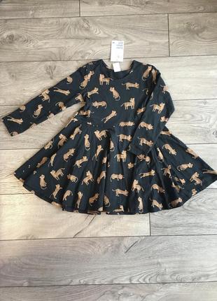 🎀платье плаття сукня чорное гепард длинный рукав 86, 104 р1 фото