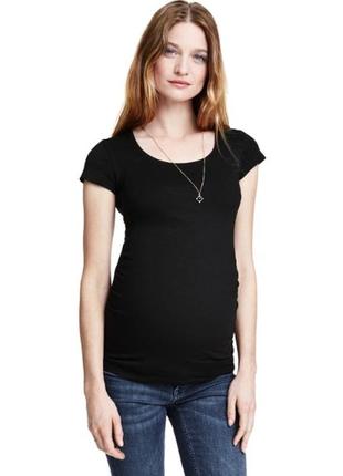 Базова чорна футболка для вагітної h&m mama