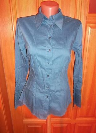 Рубашка приталенная классика стильная синяя р. x s - orsay