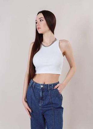 ‼️ разграждай!️ базовый молочный топ в рубчик / молочный топ