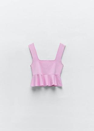 Розовый укорочённый топ zara