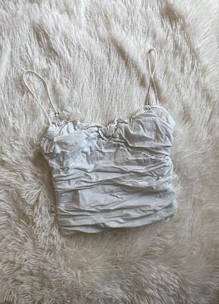 Укорочённый белый топ zara