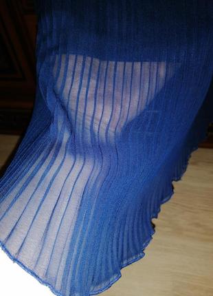 Юбка стильная плиссированная темно-синяя для девочки р.10/1405 фото