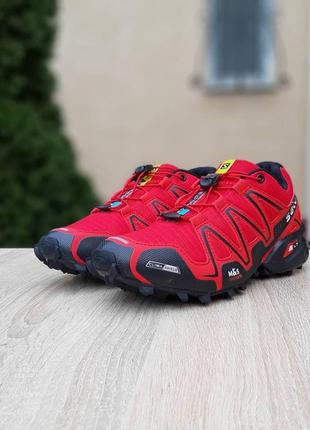 Мужские кроссовки salomon speedcross 3 красные / чоловічі кросівки4 фото