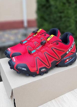 Мужские кроссовки salomon speedcross 3 красные / чоловічі кросівки5 фото