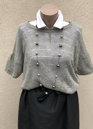 Льон,в'язана,ажурна,трикотаж блуза,,,laura ashley