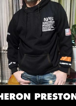 Кофта толстовка худі олімпійка nasa heron preston р. m-xl фліс з капюшоном